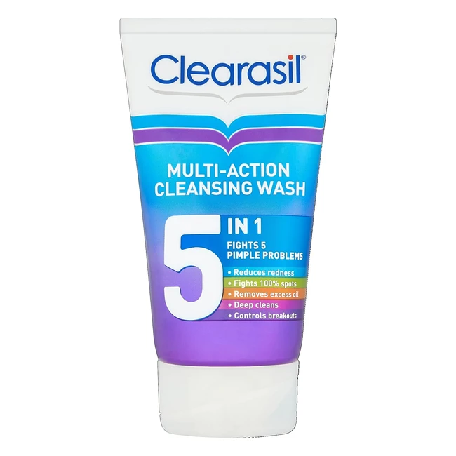Clearasil 5in1 Exfoliating Scrub 150ml - Pimple Fighter, Unclogs Pores, Reduces Acne