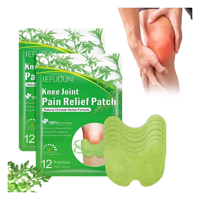 Knee Pain Relief Patches - Natural Herbal 24 pcs Arthritis Relief Promotes Bl