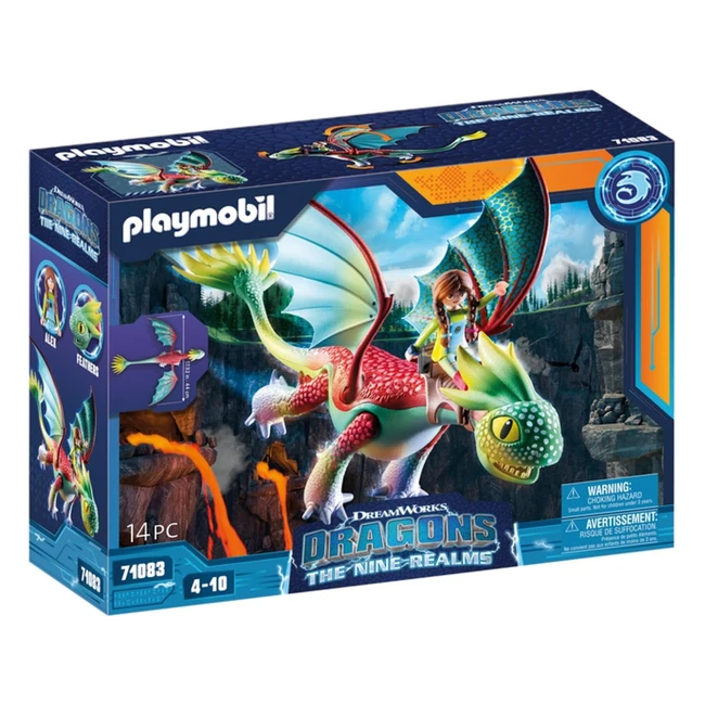 Playmobil Dreamworks Dragons 71083 - Drachen Die neun Reiche Federn Alex - Spielzeug für Kinder ab 4 Jahren
