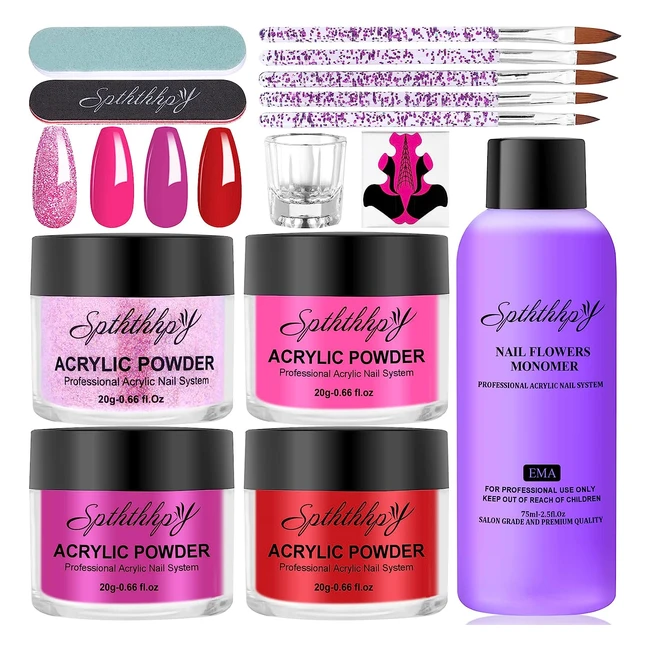 Set de polvos acrílicos para uñas, gel para uñas, acrílico para uñas - 75ml