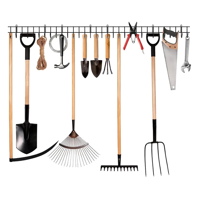 Heavy-Duty Garden Tool Rack | Organize and Store Your Tools | Holds Shovels, Rakes, Hoses | 64 inches