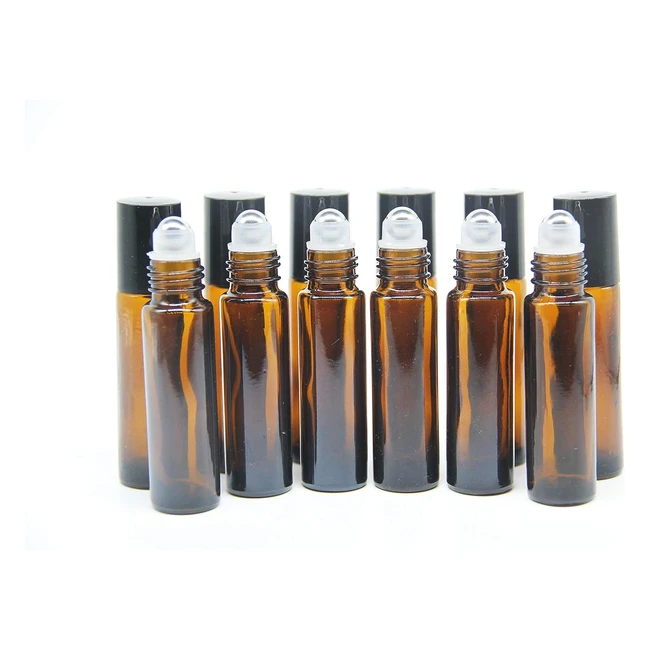 Roll On Vuoto per Oli Essenziali 10ml Marrone - Bottiglie Vuote in Vetro con Sfe