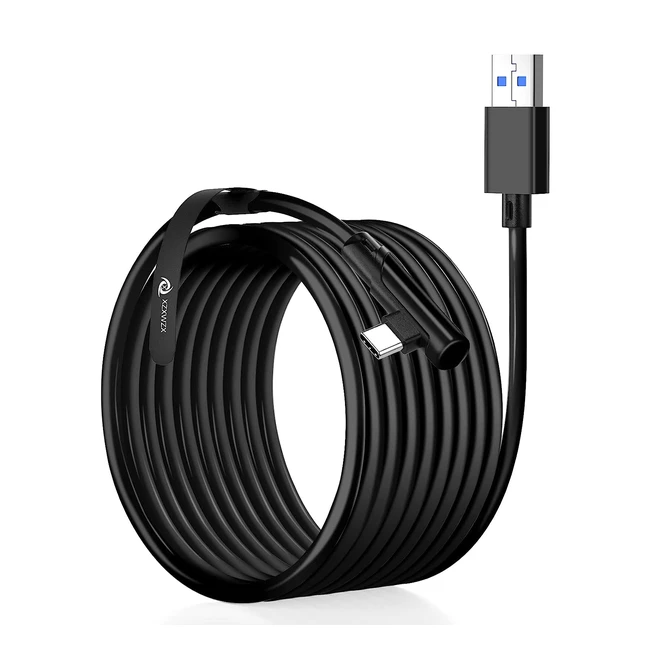 Câble de connexion 5m pour Oculus Meta Quest 2, Pico 4 et PC Steam VR - Charge rapide USB 3.0 vers USB-C - Transfert de données haute vitesse - Noir