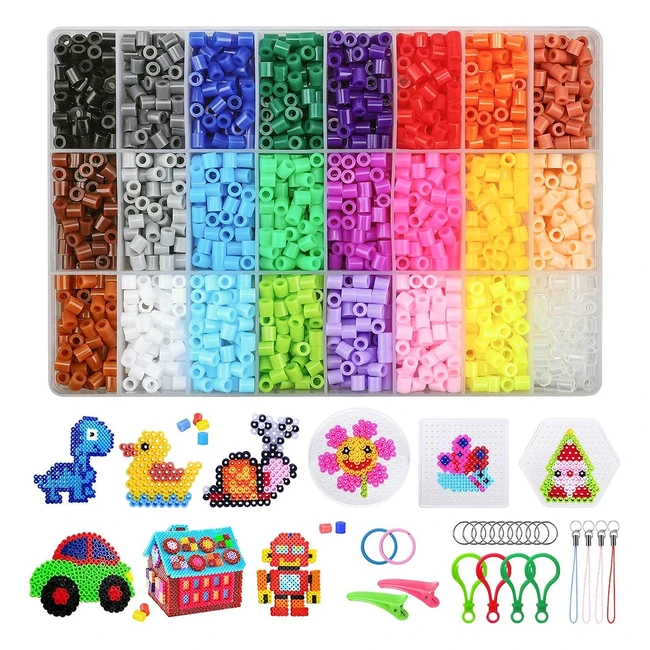 Kit perline da stirare 4300 pezzi 24 colori 3 pegboard