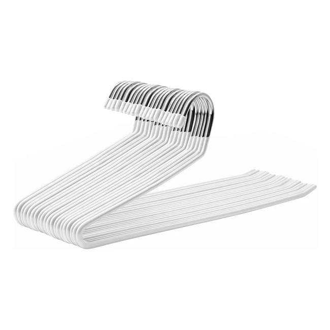 Grucce per pantaloni Songmics - Pacco da 20 - Rivestimento antiscivolo - Salvaspazio - Bianco