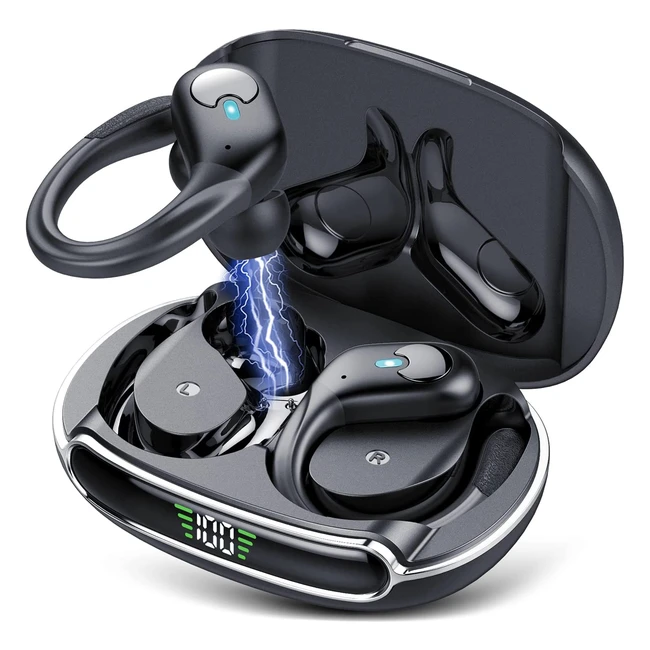 Écouteurs Bluetooth sans fil 53 avec HD Mic CVC80 Réduction de bruit 60h LED Basses profondes