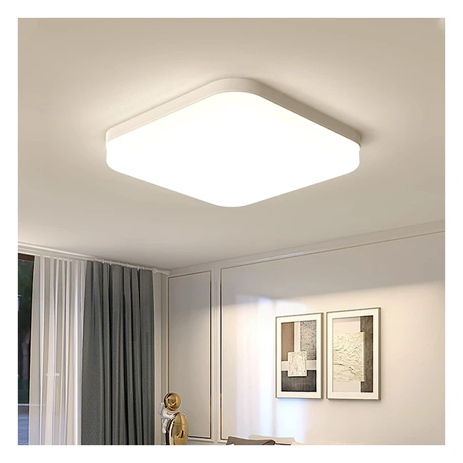 Plafonnier LED Carré 36W Luminaire Plafond 3240lm 4000K Éclairage Intérieur Lampe Lumière Moderne