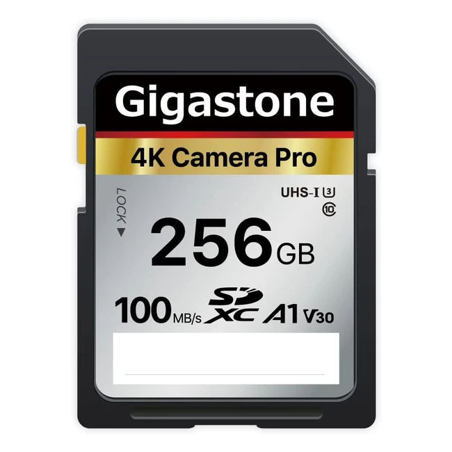 Carte mémoire SDXC Gigastone 256 Go 4K Caméra Pro Série Vitesse jusqu'à 100 Mo/s