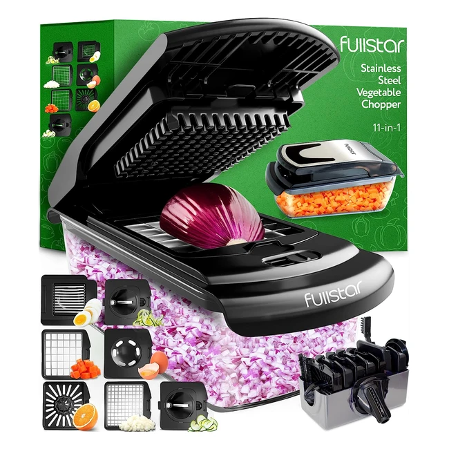 7in1 Stainless Steel Vegetable Chopper - Premium Kitchen Accessories - Cut, Slice, and Dice with Ease