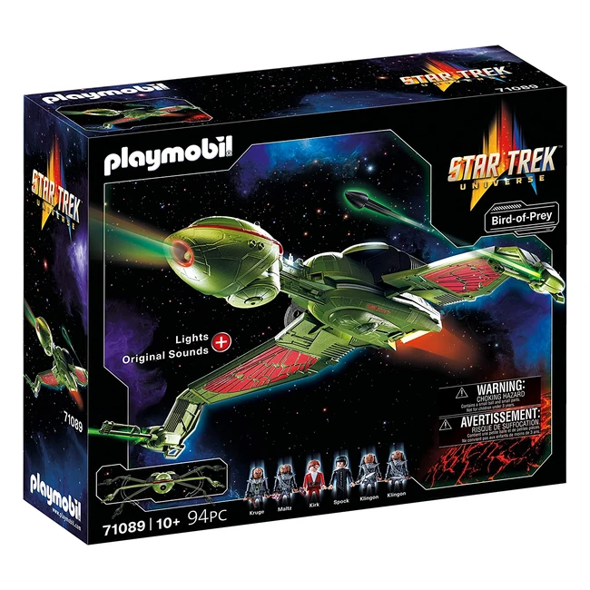 Playmobil 71089 Star Trek Klingonenschiff Birdofprey mit Lichteffekten und Sammelfiguren