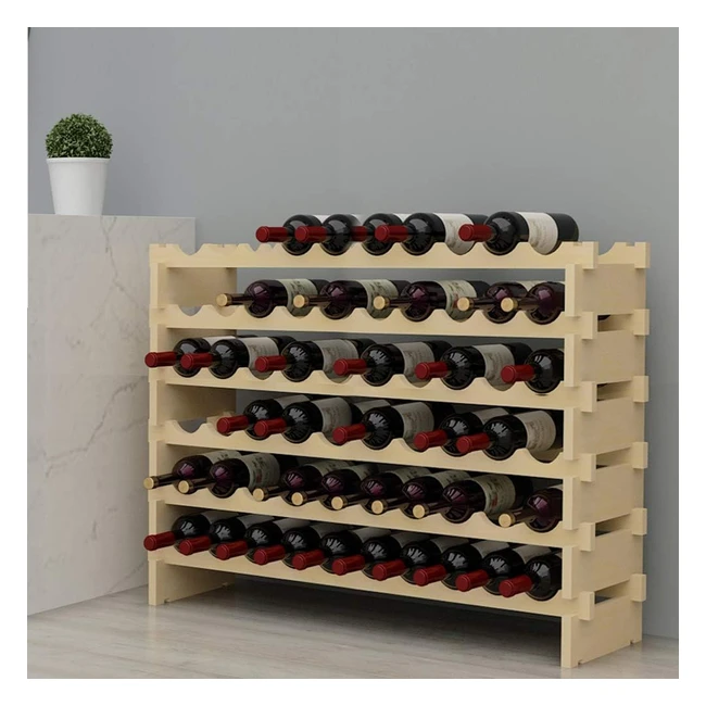 Range-bouteille en bois avec 6 étagères pour 60 bouteilles de vin - Sogesfurniture