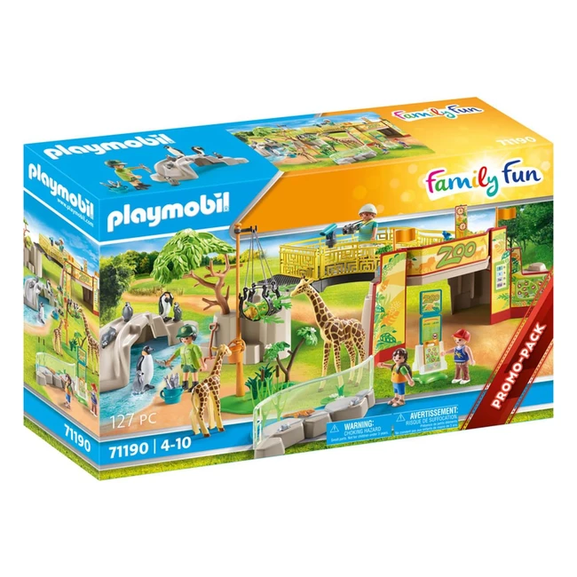 Playmobil 71190 Family Fun Zoo Playset - Enclosures, Penguin Pool, and More!