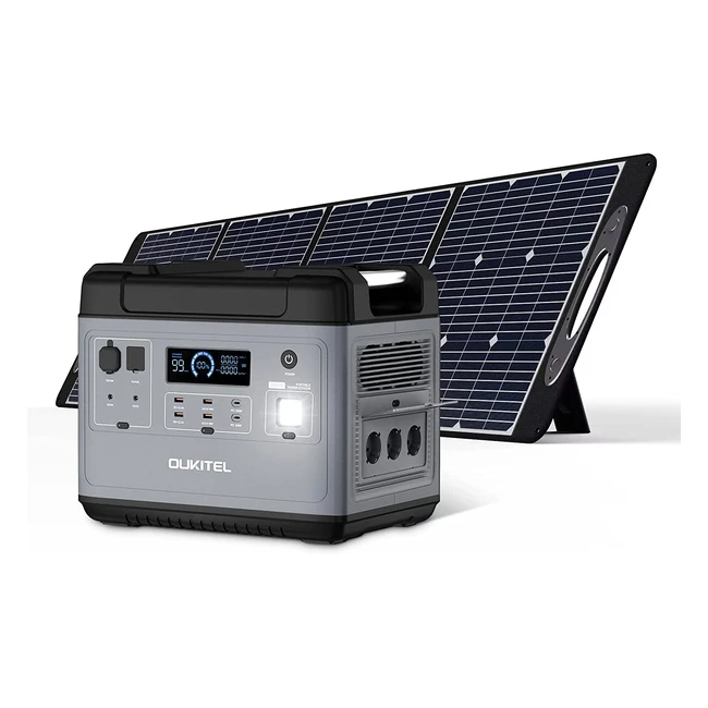 Oukitel P2001 - Tragbare Powerstation mit 200 W Solarpanel, Balkon-Stromstation mit Speichersolarsystem und Schnellladung als Solar-Generator für Camping und Wohnmobile