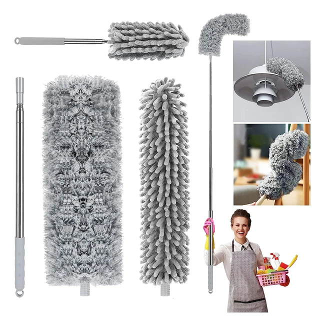 Plumero de Limpieza Aiglam - Microfibra Lavable - Extensible 250cm - Elimina Pol