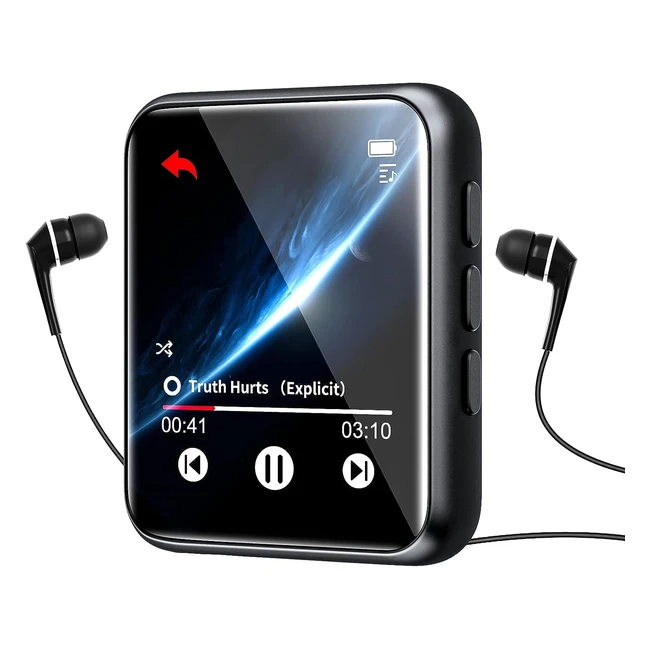 Reproductor MP3 Bluetooth 5.0 16GB con Pantalla Táctil y Altavoz - Hasta 128GB - Envío Gratis