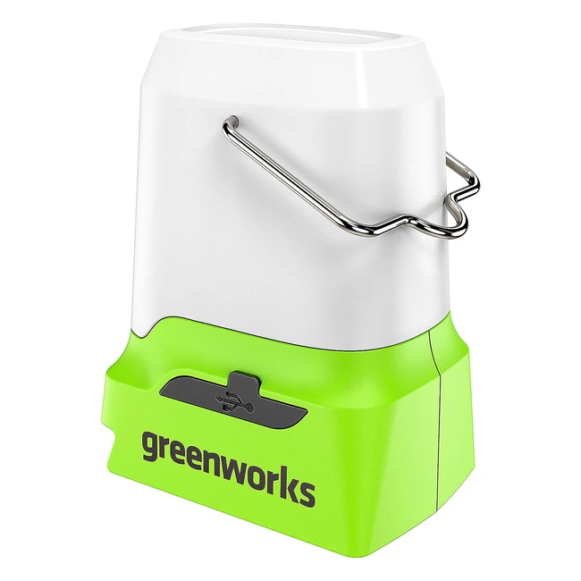 Greenworks G24LA500 Lantern & Camping Light - 500 Lumens, USB Type C Outlets, 3 Brightness Settings