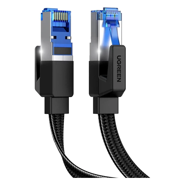UGREEN Cat 8 Ethernet Cable Flat Highspeed 40Gbps 2000MHz, Gaming PC PS5 Xbox Modem Router, 10m
