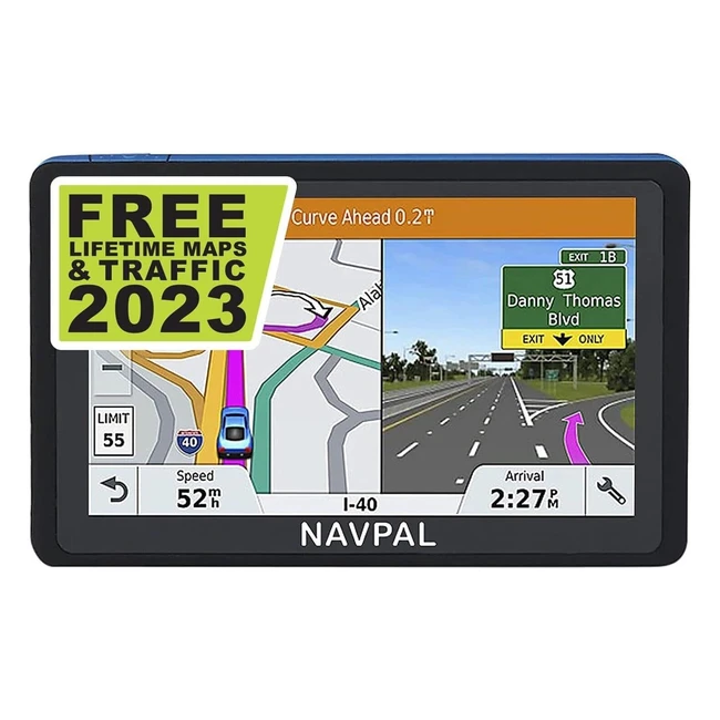 Navpal Sat Nav 7 Inch UK Europe Edition 2023 - Free Lifetime Updates GPS Navigation for Car Truck Motorhome Caravan - Speed Cams, Postcodes, Lane Guidance - AI Real Voice - British Brand