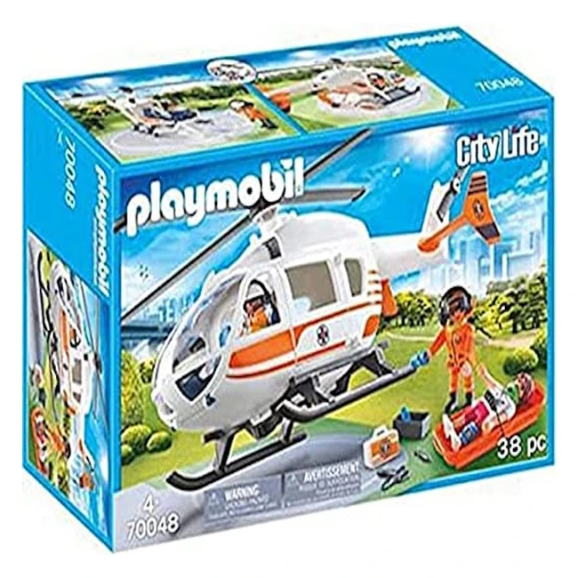 Playmobil City Life Rescue Helicopter 70048 - Ideal for Children Ages 4 - Includ