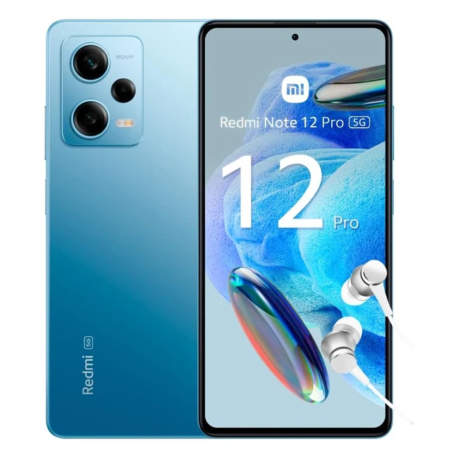 Redmi Note 12 Pro 5G - Smartphone AMOLED 120Hz, Caméra Pro 50MP, Autonomie 2j, Charge Complète en 38 min, Bleu 8/256GB