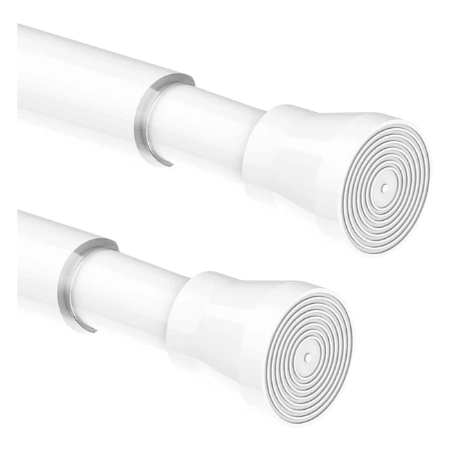 Bastone Tenda Doccia Telescopico Regolabile 140-250 cm - Bianco (2 pezzi)