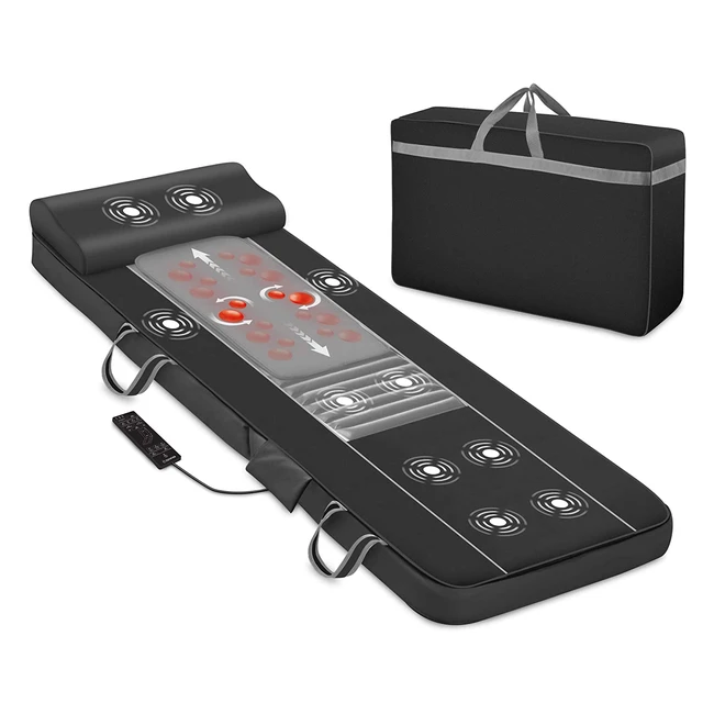 Materassino massaggiante Comfier con calore, massaggiatore shiatsu per schiena, 10 motori a vibrazione
