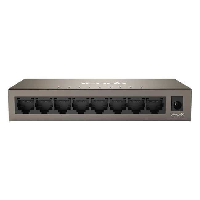 Switch Ethernet Gigabit Tenda TEG1008M - 8 Puertos - 101001000 Mbps - RJ45 - Auto MDIMDI-X - Entrada DC 912V - Plug & Play