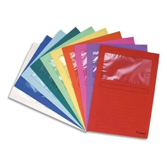 Exacompta 50250E Fenstermappen, recycelter Karton, Organisation, Druck, 120 g, DIN A4, 25er-Pack, zufällige Farbe