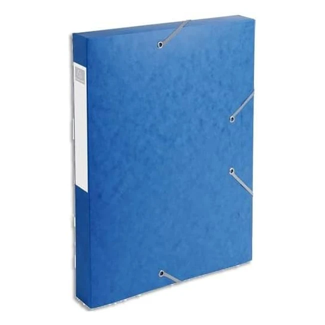 Exacompta 14005H Premium Sammelbox mit Gummiband, 40 mm breit, aus extra starkem Colorspan-Karton, mit Rückenetikett für DIN A4 Archivbox, Aktenbox, Dokumentenbox, Zeichenmappe, Ordner, blau