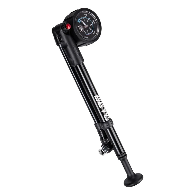 Pompe à choc haute pression Beto 400 psi - Vélo VTT avec fourche et suspension arrière - Valve Schrader antiperte
