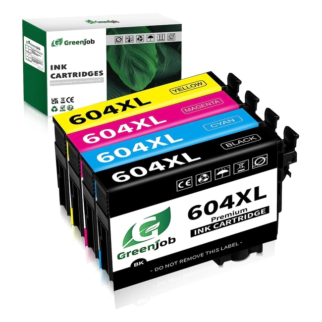 Cartouche d'encre Greenjob 604XL compatible Epson 604 XL - XP2200 XP2205 XP3200 XP3205 XP4200 XP4205 - WF2910 WF2930 WF2935 WF2950 - Pack de 4
