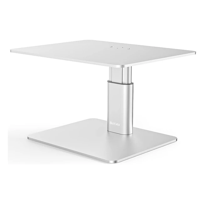 Adjustable Height Metallic Monitor Stand Riser - Improve Comfort & Storage