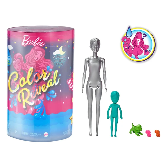 Barbie Color Reveal Slumber Party Fun Dolls and Accessories - 50 Surprises!