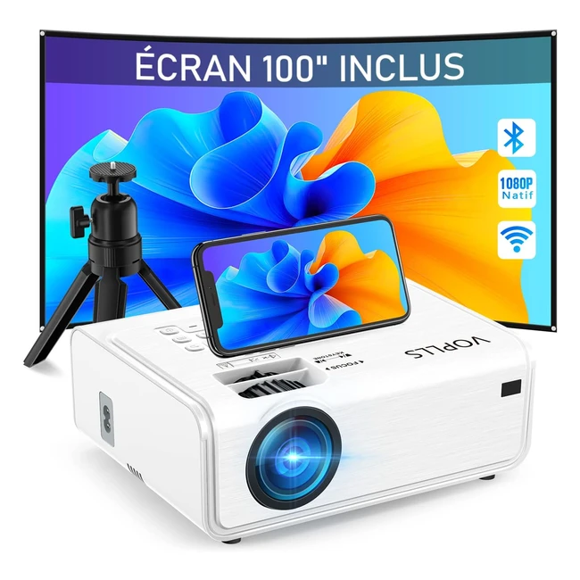Vidéoprojecteur WiFi Bluetooth Voplls 12000L 5G Natif 1080P Rétroprojecteur Video Projecteur 4K