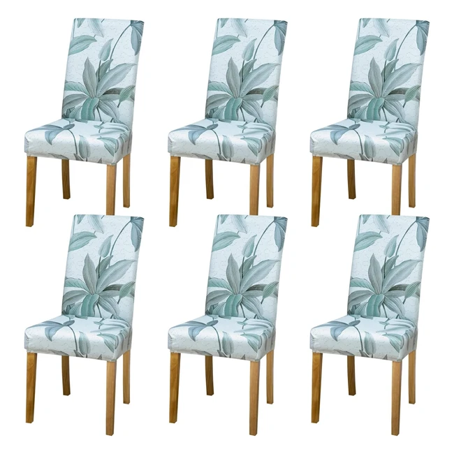 Livego Chair Covers for Dining Chairs - New Floral Print - Removable & Washable - Pack of 6