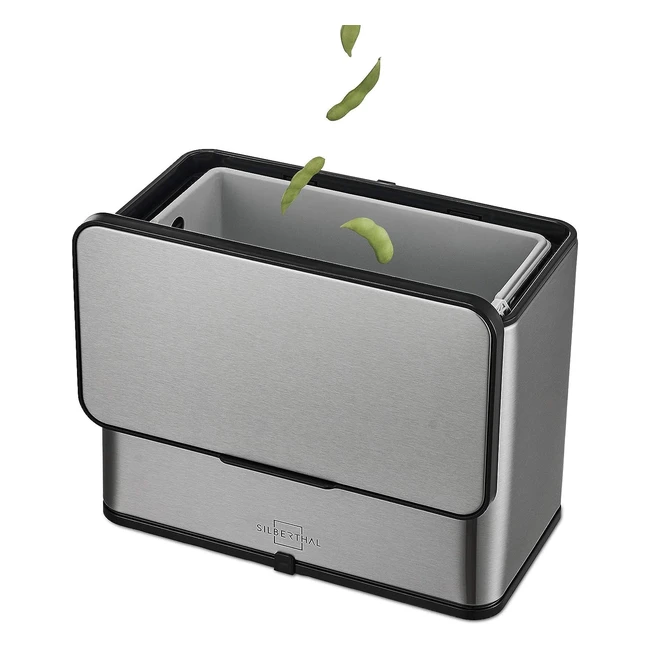 Cestino Raccolta Organico Silberthal 3L - Inox - Con Filtri - Sottolavello