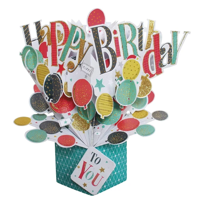 Tarjeta de felicitación de cumpleaños con globos - Second Nature, referencia XYZ - ¡Sorprende a tus seres queridos!