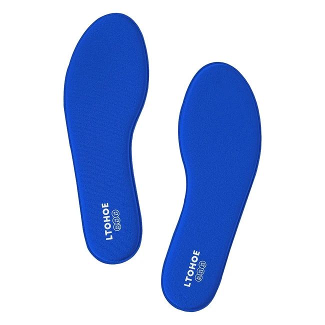 Memory Foam Insoles for Men and Women - Cushioned Shoe Insoles for Running Shoes, Trainers, Work Boots, and Walking Shoes - Shock Absorbing Foot Pain Relief - Comfort Inner Soles - 8mm - Women Blue - 3 UK