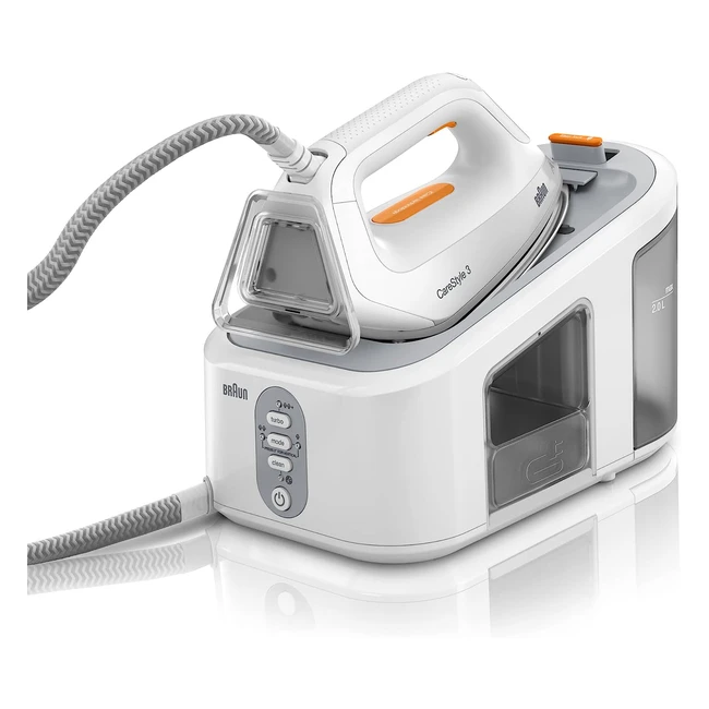 Braun CareStyle 3 IS3132WH Dampfbügelstation - Dampfbügeleisen mit FreeGlide 3D Bügelsohle - Pumpendruck 6 bar - 2 Liter Wassertank - Eco-Funktion - Weiß