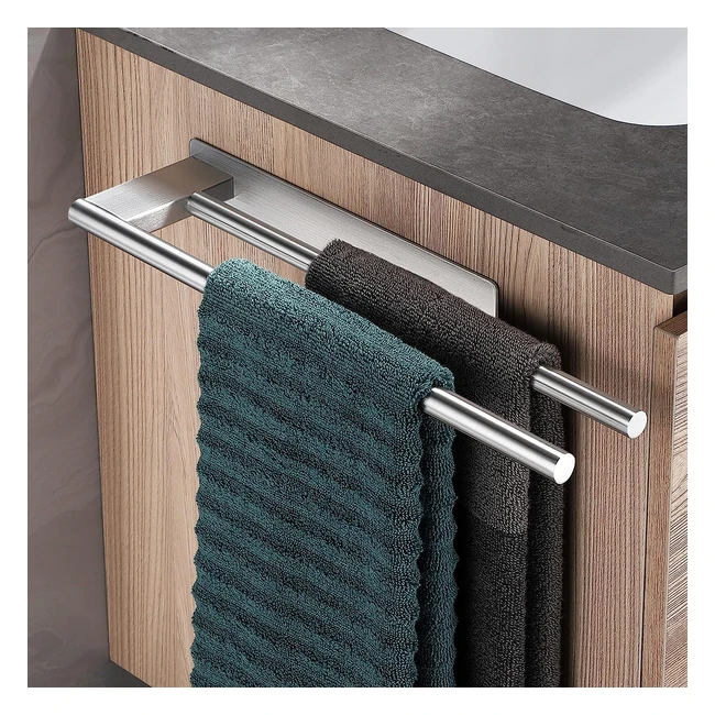 Toalleros de baño sin taladro 304 acero inoxidable 39 cm doble barra