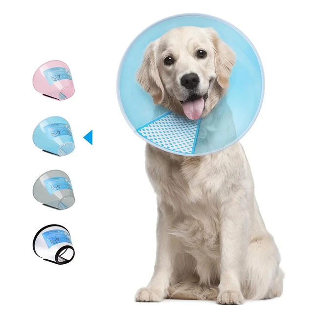 Supet Dog Cone Adjustable Pet Recovery Collar - Size S - Blue
