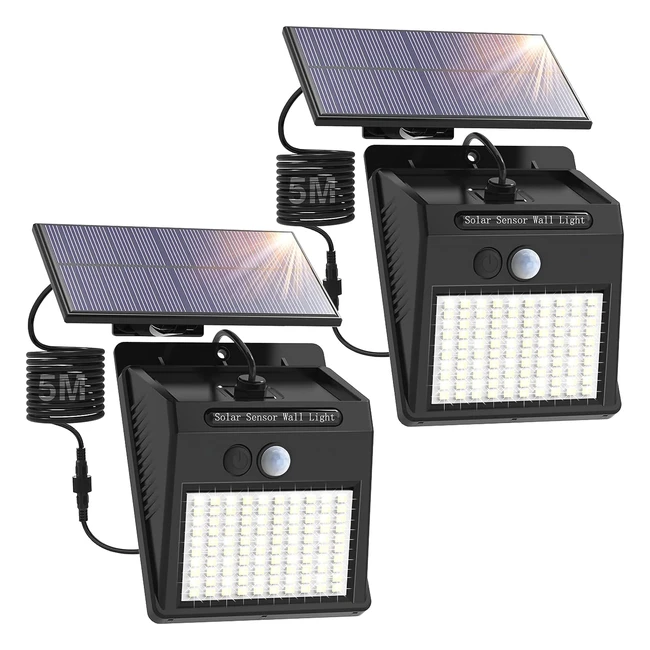 Lotmos Solar Security Lights Outdoor Motion Sensor 100 LED IP65 Waterproof - High Quality & Efficient