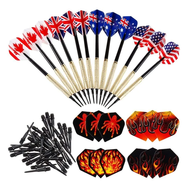 Ensemble de flchettes pointe plastique 12 flchettes  12 ailettes  36 point