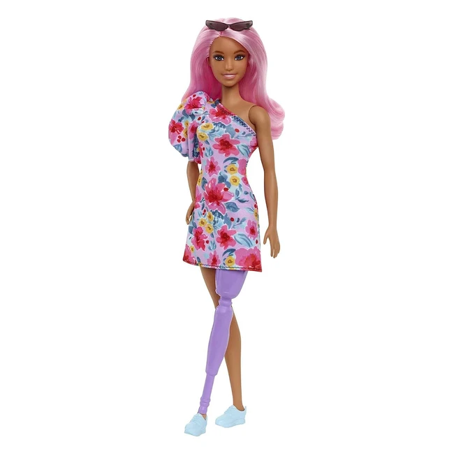 Barbie Fashionistas Doll 189 - Pink Hair Offshoulder Floral Dress Sunglasses 