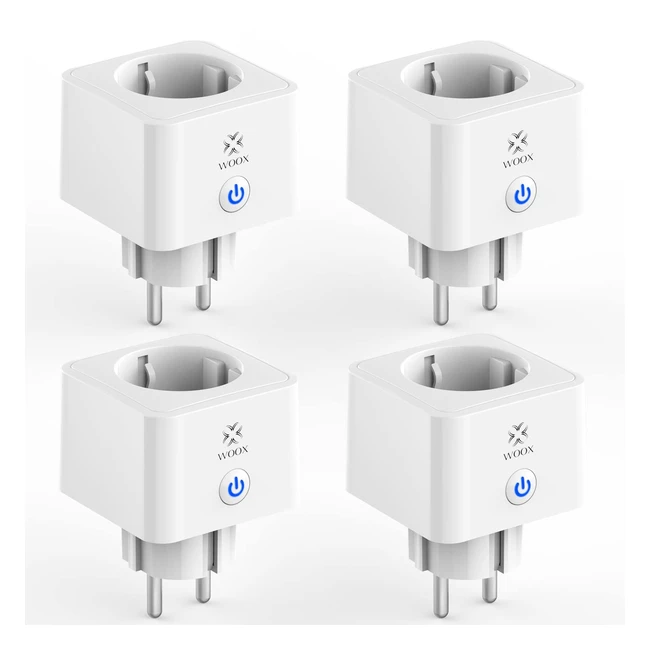 Woox Presa Intelligente 4 Pezzi Smart Plug WiFi 16A - Controllo Vocale, Timer