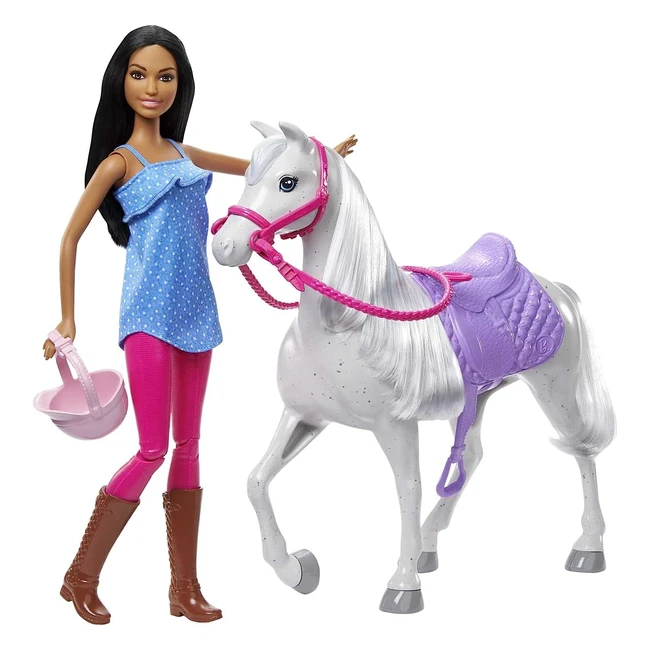 Barbie Doll  Horse Playset - 115 Brunette - Gift for 3-7 Year Olds