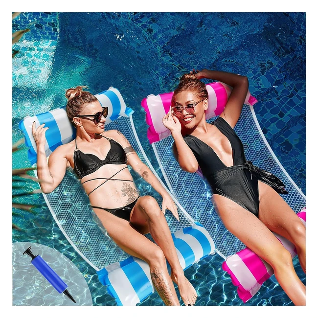 Hamac flottant gonflable piscine 4 en 1 - MLRYH 2pcs