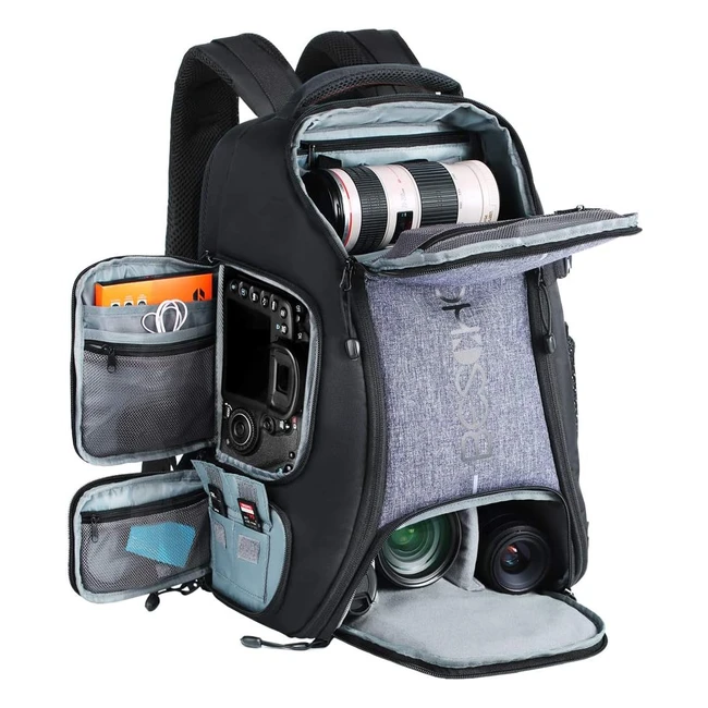 Zaino Fotocamera Beschoi Multifunzionale XXL, Impermeabile, per Laptop 156'', Canon Sony Nikon, Treppiede, Accessori
