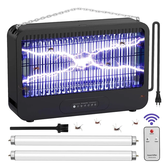 Lampe Anti-Moustique Electrique 214h - Yexhot - Distance 3500v - Convient Salle à Manger Bureau Domicile - 2 Ampoules Supplémentaires