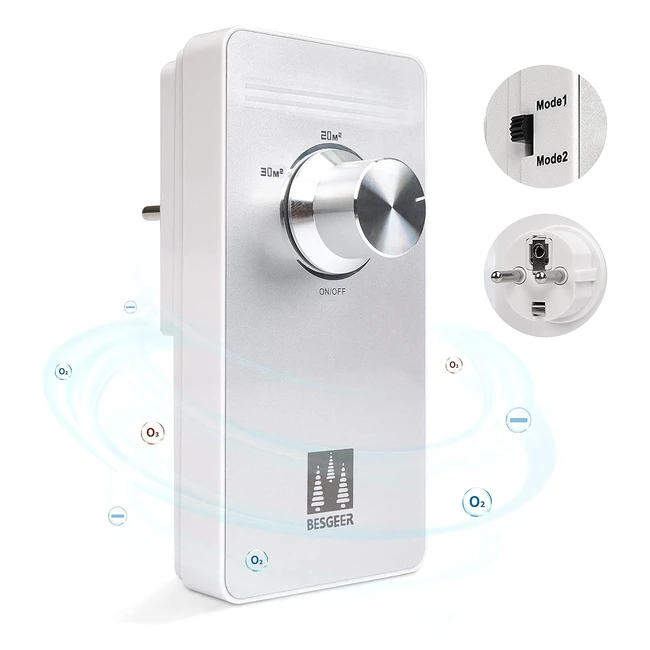 Purificateur d'air ozone pour chambre et salle de bain - Élimine odeurs et formaldéhyde